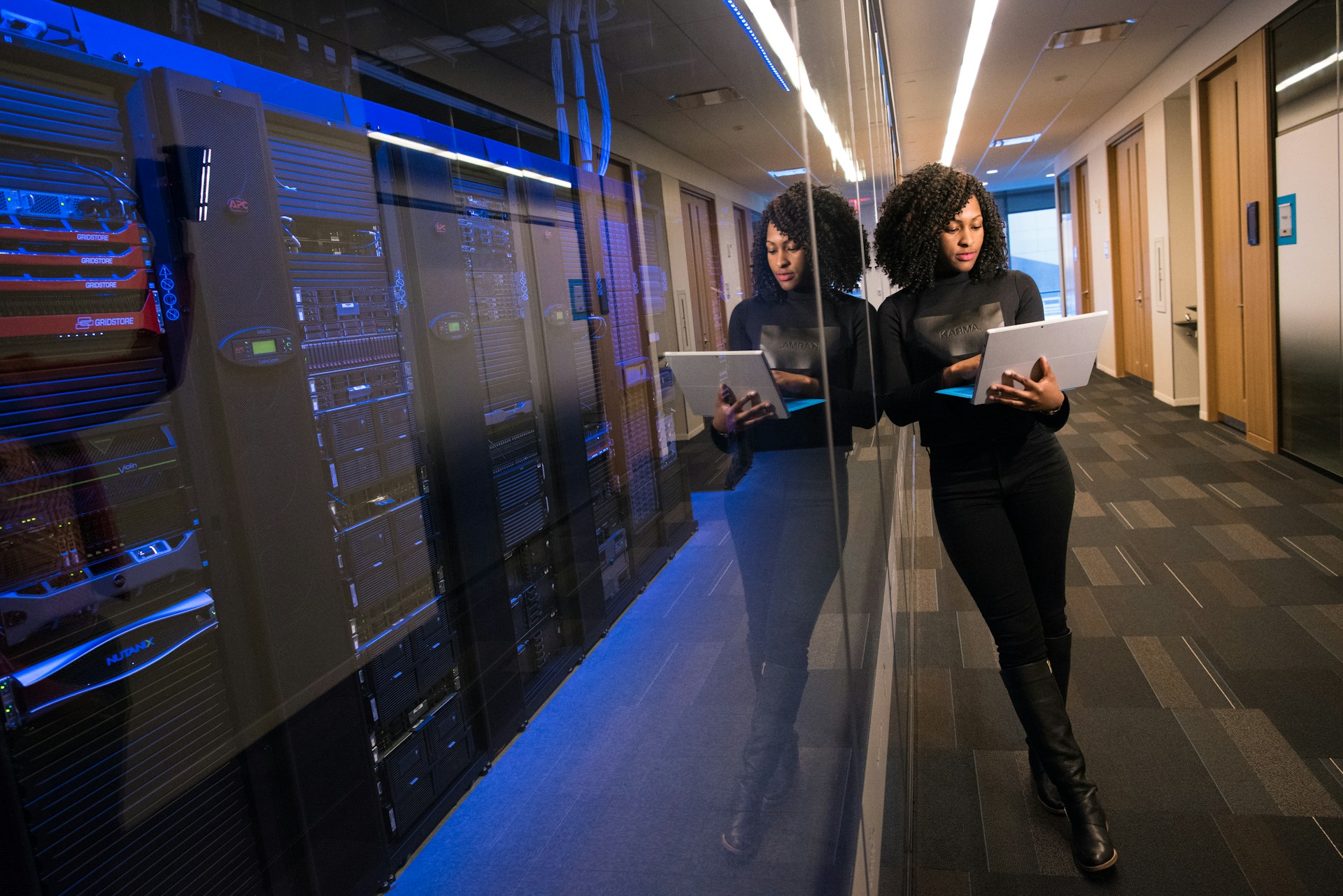 Woman Holding laptop