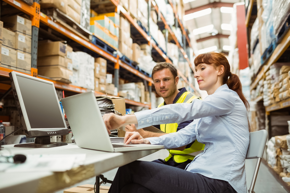 Shipping workers in a warehouse